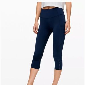 Lululemon Leggings Fast and Free Reflective High-Rise Crop 19" Sz 10